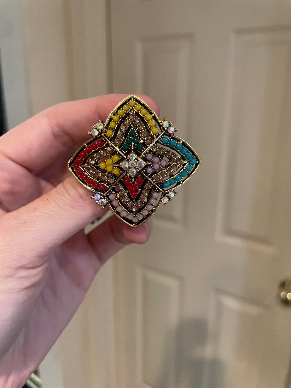 Colorful Diamond Brooch